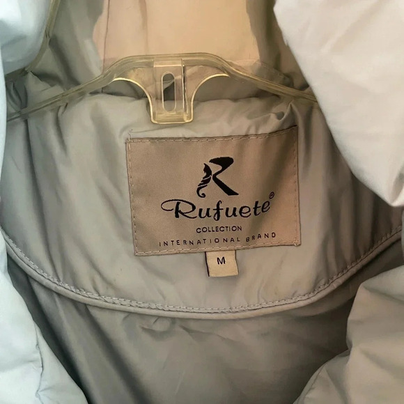 Rufuete Collection Light Blue Puffer Jacket Size M Mid Length - Picture 3 of 11